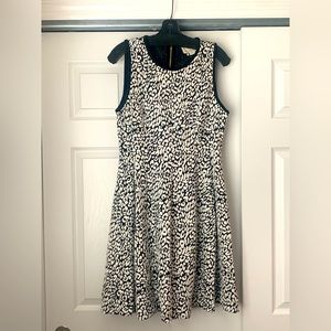 Kate Spade black and white leopard jacquard dress
